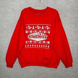 Enthuzst Sweatshirt‎ Christmas Size Large Men's Ugly Sweater Car Truck Mechanic
